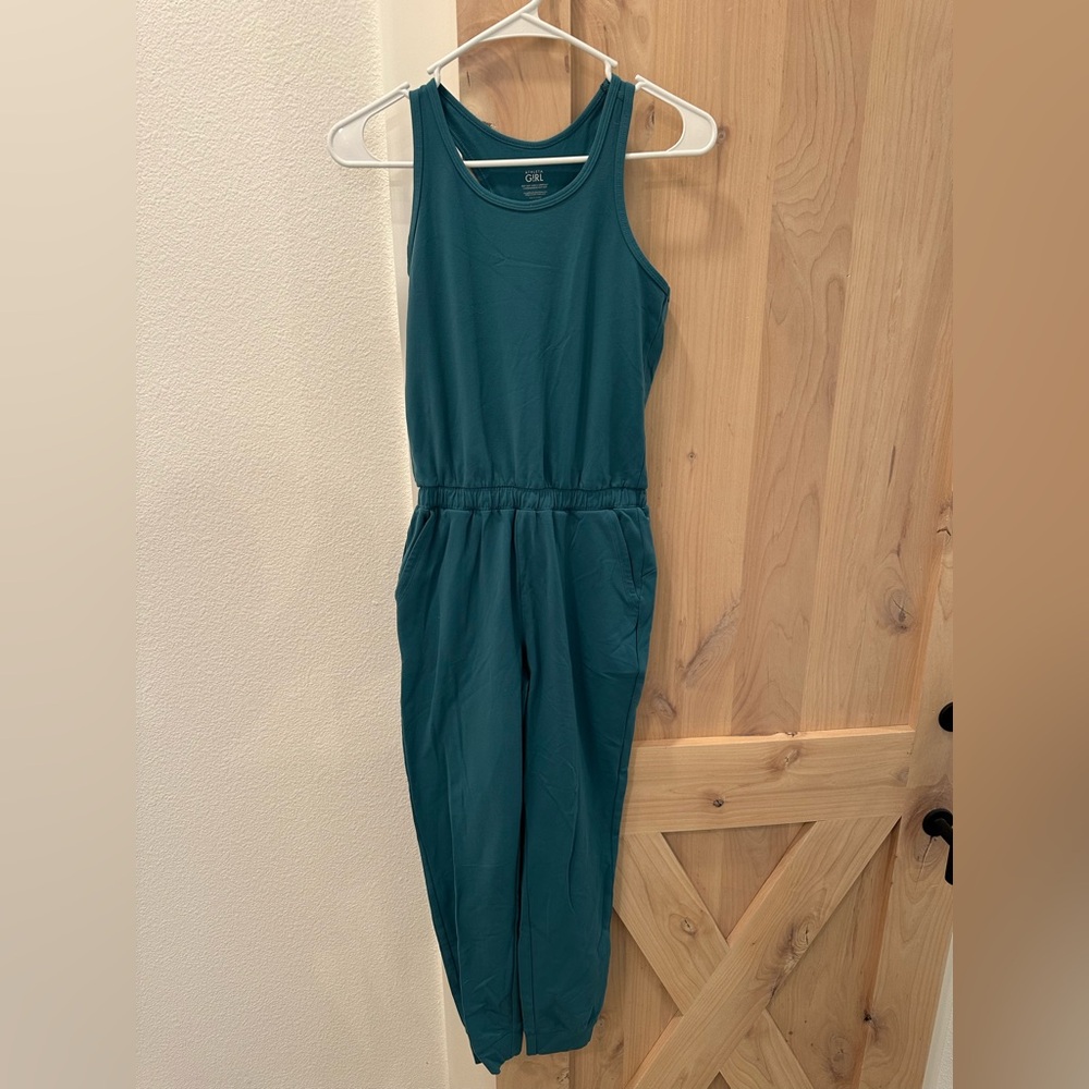 Athleta Girl Hop Skip and a Jumpsuit Size 12 or Large green